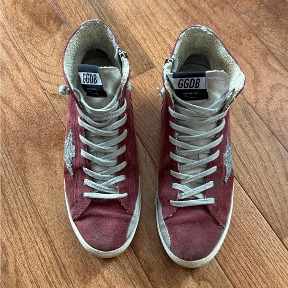 Golden Goose Burgundy Francy Sneakers - Picture 2 of 9